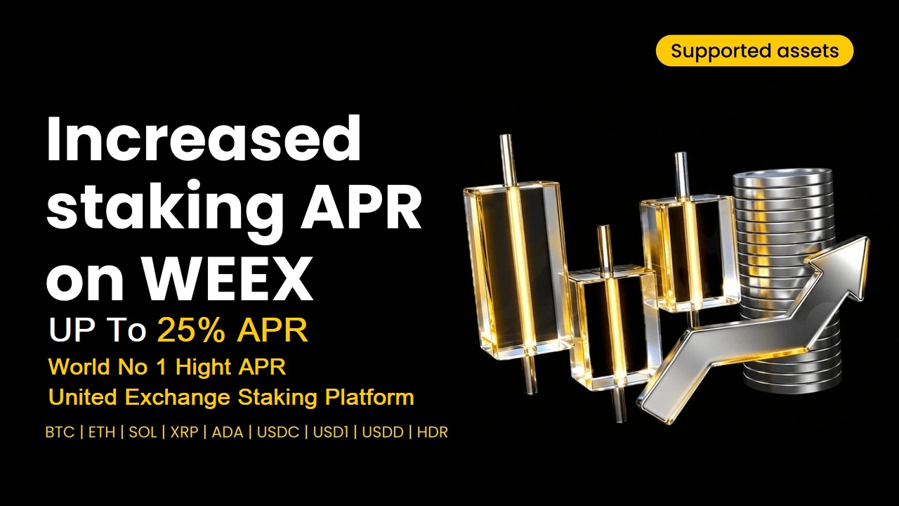 United Exchange staking APR supported assets banner